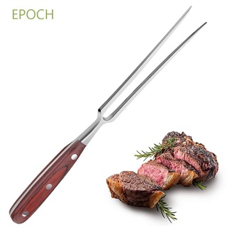 EPOCH Beef Pork Turkey Meat Fork Metal BBQ Tool Carving Fork with Wooden Handle for Roasts Professional Stainless Steel Dinner Parties Barbecue Kitchen Gadgets