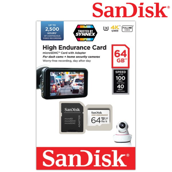ภาพสินค้าSanDisk High Endurance microSD Card 64GB (SDSQQNR_064G_GN6IA) เมมโมรี่การ์ด ใส่ กล้องติดรถยนต์ กล้องหน้ารถ กล้องวงจรปิด จากร้าน sjcam_officialstore บน Shopee ภาพที่ 6