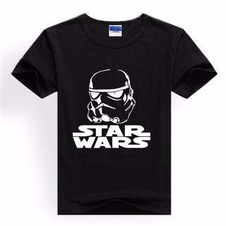 เสื้อยืดผ้าฝ้ายAlimoo Star Wars เสื้อยืดท็อปส์ผ้าฝ้ายแขนสั้นฮิปฮอปผู้ชายพิมพ์ Men and Women Cotton T-shirt Big Size XXS-