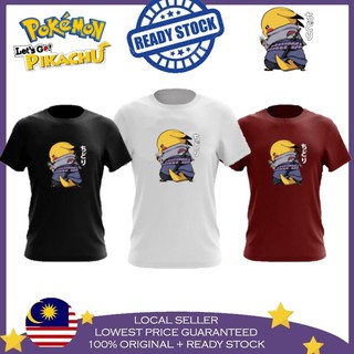 เสื้อยืด ผ้าฝ้าย 100% พิมพ์ลาย PIKACHU SASUKE BAJU UNISEX