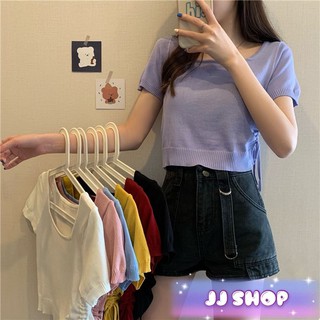 ภาพหน้าปกสินค้าJJ Shop💜พร้อมส่ง เสื้อไหมพรมแขนสั้นสีพาสเทล​ ดีเทลเชือกรูดข้างสุดเก๋ \"3487\" ที่เกี่ยวข้อง