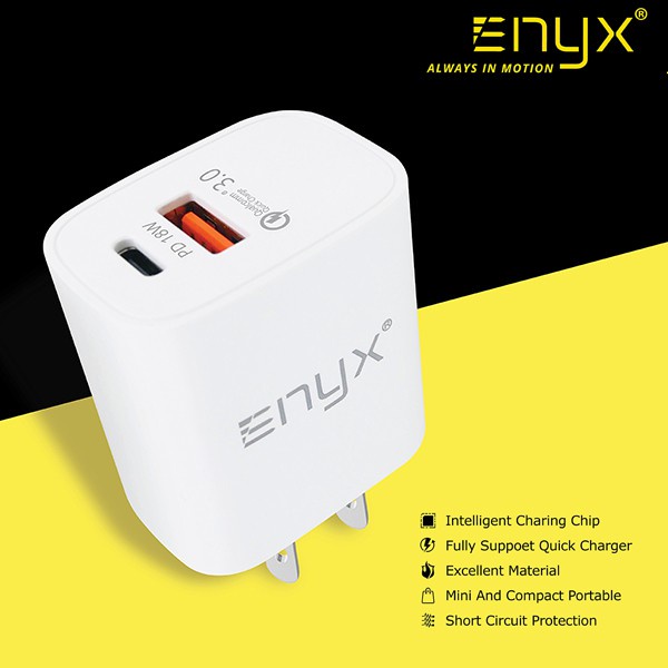 หัวชาร์จ-enyx-ea-07-fast-charger-adapter-2-พอร์ท-รองรับ-type-c-usb-a-999shopworld