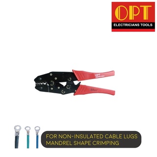 "OPT" LY-11 คีมย้ำแบบจิก คีมย้ำหัวสายไฟ คีมย้ำหางปลาเปลือย หัวตัวยู แบบย้ำมือ (For non-insulated cable lugs Mandrel s...