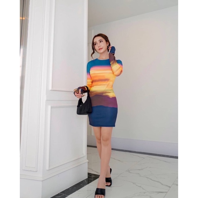 minidress-สาย-ฝอ-กับ-มินิเดรส-แขนยาว-colorful-อกเป็นอก-เอวเป็นเอว-แซ่บบบ