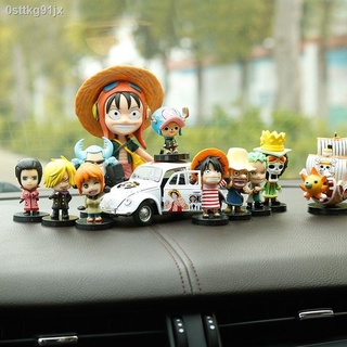 One Piece Creative รถตกแต่งรุ่น Q Luffy Soron Aischoba ตุ๊กตา Anime Car Center คอนโซลตกแต่งตุ๊กตาหน้ารถ