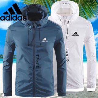 Adidas เสื้อแจ็กเก็ต กันลม ระบายอากาศ แบบบางพิเศษ เหมาะกับใส่ตกปลากลางแจ้ง แฟชั่นฤดูร้อน สําหรับผู้ชาย