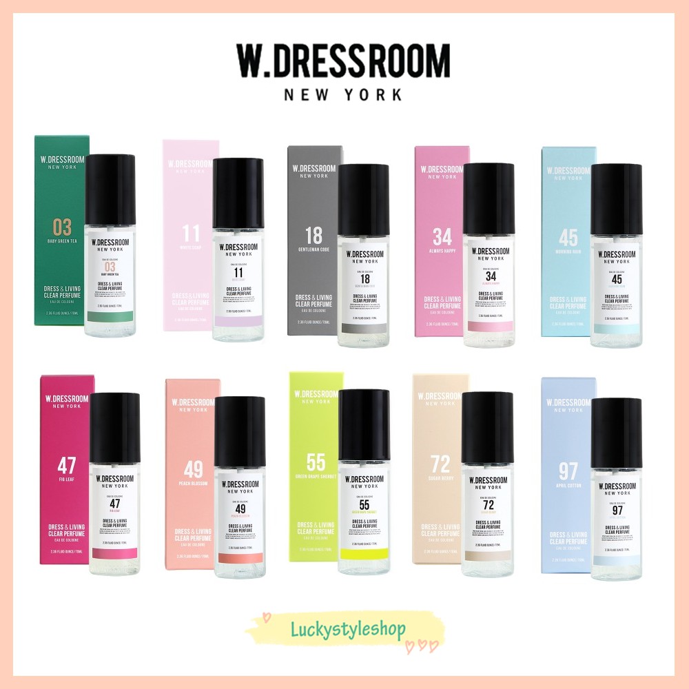 รูปภาพสินค้าแรกของพร้อมส่ง น้ำหอม W.dressroom Anti-bacterial 99.9% Dress Perfume