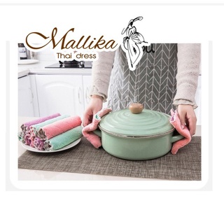 ผ้าขี้ริ้ว ผ้าเช็ดจาน ผ้าเช็ดมือ Mallika Thaidress ผ้าอเนกประสงค์ไมโครไฟเบอร์สำหรับทำความสะอาด คละสี ผ้าอเนกประสงค์