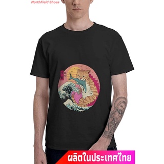 【Hot】2022 แมว น่าสนใจ น่ารัก  Sdiby Vintage Anime Cat T Shirts For Men Women Short Sleeve Shirts For Adult Teens คอกลม แ