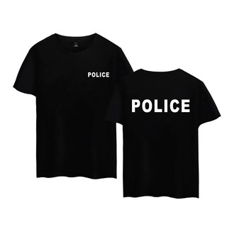 ราคาPolice Unisex เสื้อยืดผ้าฝ้ายแขนสั้น Plus Size XXS 4 XLS-3XL