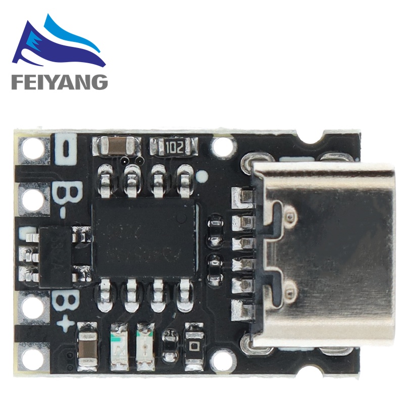 Tp4057 1A โมดูลบอร์ดชาร์จแบตเตอรี่ลิเธียม พอร์ตโพลิเมอร์ Type-C พร้อม ...