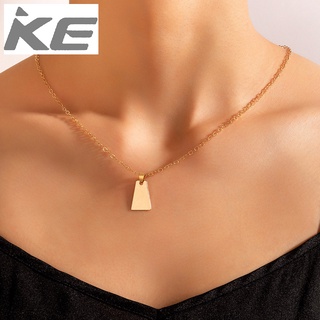 Simple Jewelry Gold Trapezoid Single Necklace Geometric Quadrilateral Chain Necklace for girls