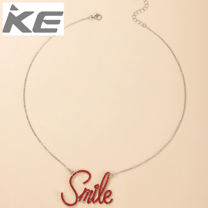 simple-single-necklace-letter-smile-red-diamond-clavicle-chain-for-girls-for-women-low-price