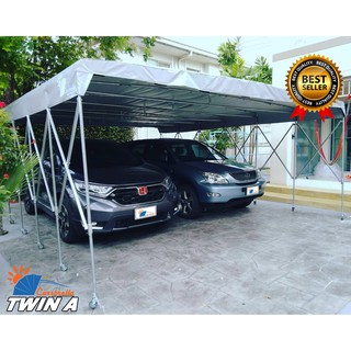 โรงจอดรถสำเร็จรูป เต็นท์จอดรถพับได้ CARSBRELLA รุ่น TWIN A ‎เหมาะสําหรับรถยนต์ขนาดเล็กถึงขนาดกลางสามารถจอดรถได้ 2-3 คัน