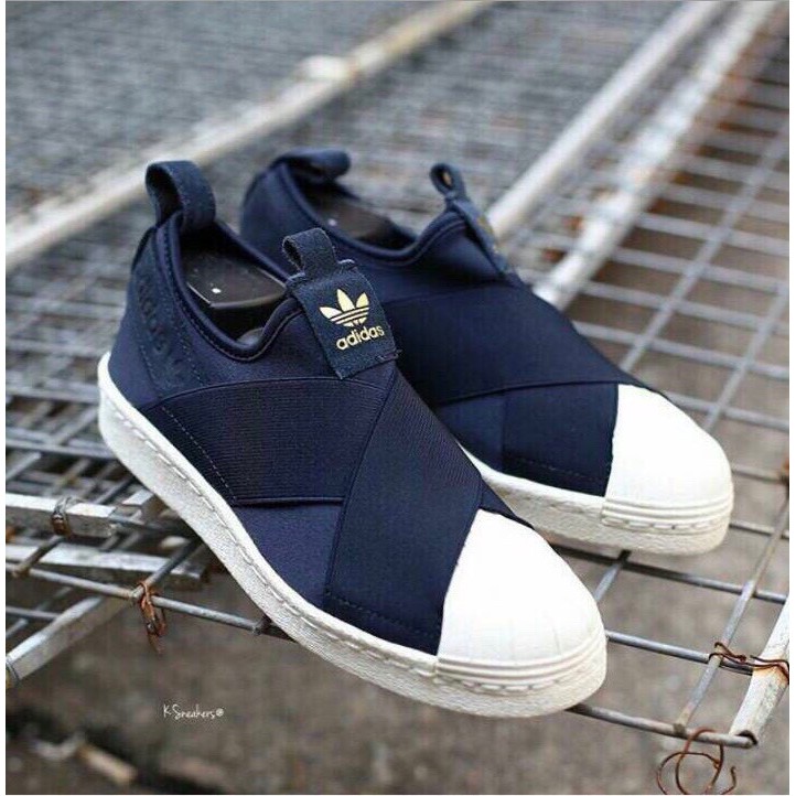 Adidas blue slip on deals