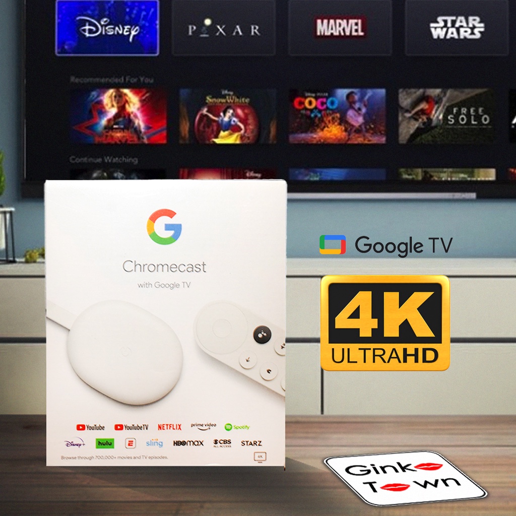 ภาพหน้าปกสินค้าใส่ CODE ลดอีก 450 Google Chromecast Gen4 with Google TV 4K สีขาว (Snow) GA01919-US