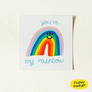 FLUFFY OMELET - YOURE MY RAINBOW CARD 9X9 CM.