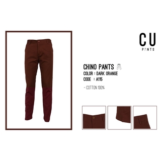 ภาพหน้าปกสินค้ากางเกงขายาว Chino pants ชิโน่ ทรงกระบอกเล็ก : Dark Orange : CU PANTS ที่เกี่ยวข้อง
