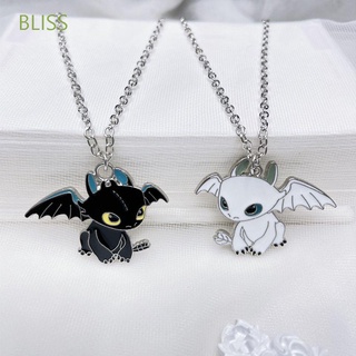 Bliss เครื่องประดับสร้อยคอจี้การ์ตูนมังกรคู่แฟชั่นสําหรับคู่รัก