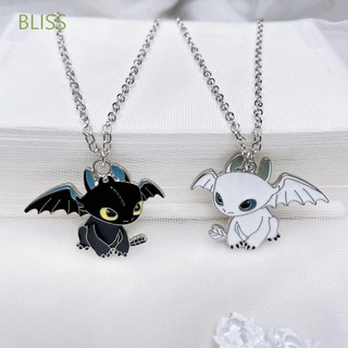 Bliss เครื่องประดับสร้อยคอจี้การ์ตูนมังกรคู่แฟชั่นสําหรับคู่รัก