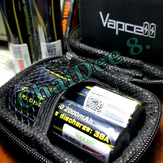 [ราคา 2 ก้อน ]ถ่าน Vapcell 18650 / 2,000 mAh (38A) งานเเท้ชัวร์