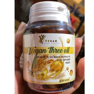 แท้100% Vegan Three Oil วีแกน ทรีออยล์ บำรุงสุขภาพ และ ช่วยให้นอนหลับ veganthreeoil วีแกนทีออย วีแกนทรีออย d77