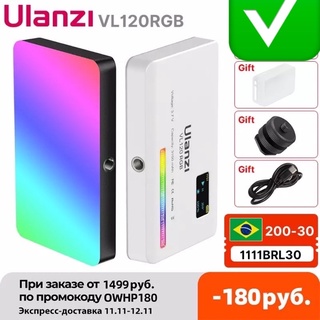 Ulanzi VIJIM VL120กล้องวิดีโอ LED Light 3200K-6500K สตูดิโอ Dimmable โคมไฟ Vlog เติมไฟ W RGB สีกรอง Softbox Diffuser