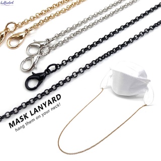 ภาพหน้าปกสินค้า Simple Elegant Rolo Chain Mask Necklace For Men women Black Silver Gold Color Metal Decorative Chain Hanging Rope  ซึ่งคุณอาจชอบราคาและรีวิวของสินค้านี้