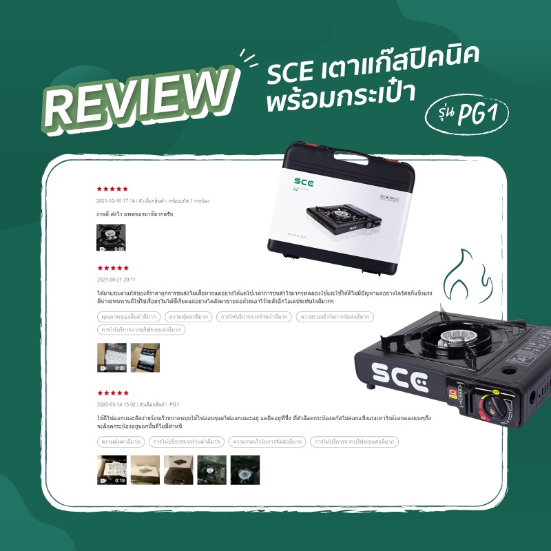 รูปภาพรายละเอียดของ SCE Plus เตาแก๊สปิคนิค พร้อมกระเป๋าเก็บเตา รุ่น PG1 - รับประกัน 1 ปี