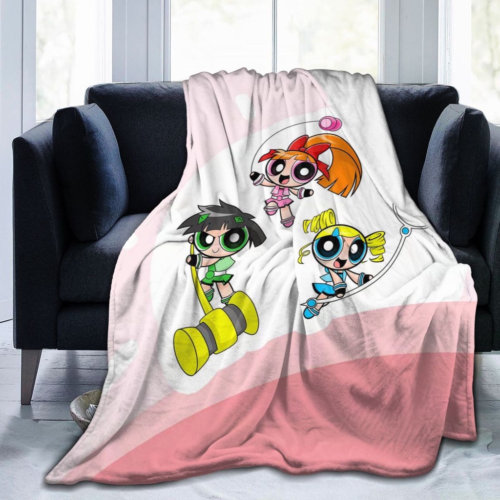 the-powerpuff-girls-ผ้าแฟลนเนลเนื้อนุ่มพิเศษ-เหมาะสำหรับผ้าห่มบนเตียงและโซฟา