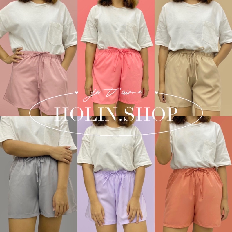 ภาพหน้าปกสินค้าHOLIN.SHOP กางเกงขาสั้น ไหมอิตาลี ใส่สบาย สไตล์มินิมอล จากร้าน holin.shop บน Shopee