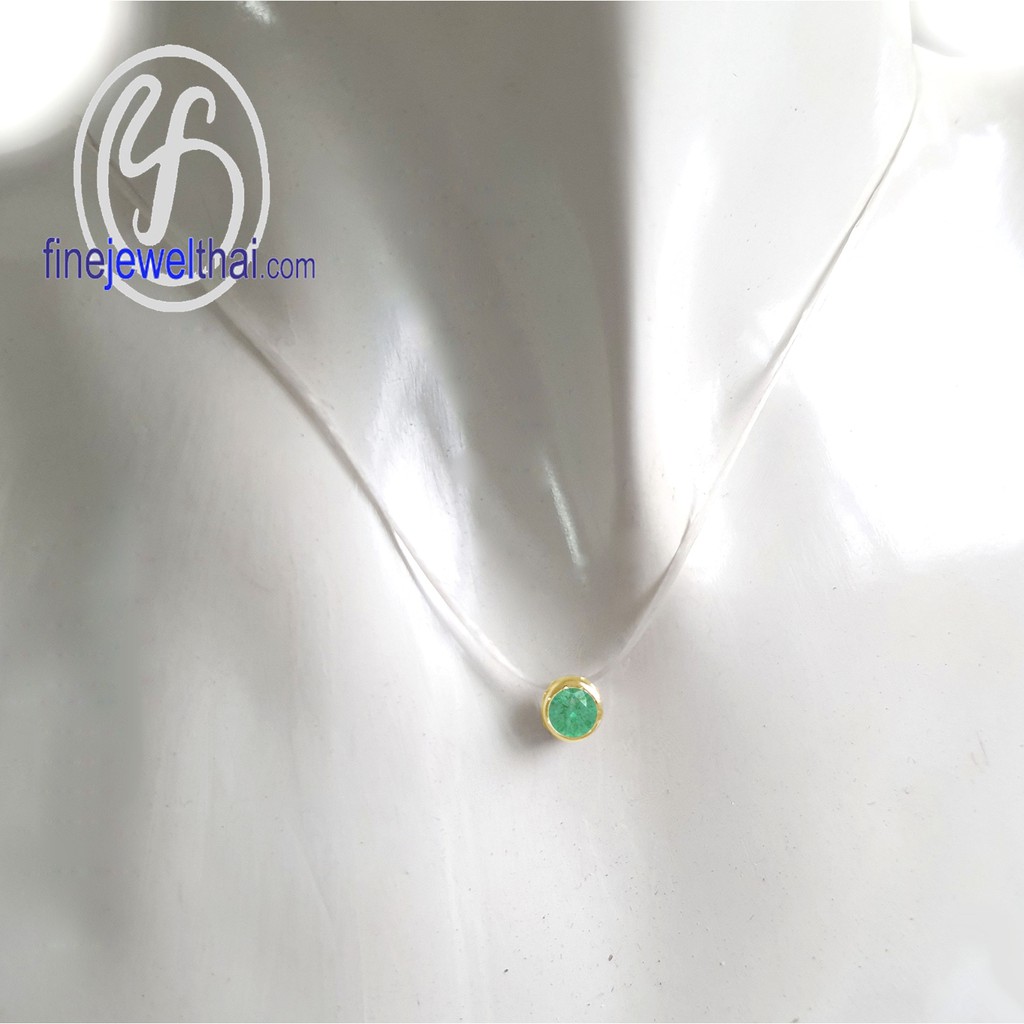 finejewelthai-จี้มรกต-มรกต-จี้พลอย-พลอยประจำเดือนเกิด-emerald-silver-pendant-birthstone-p1086em00-ราคาต่อชิ้น