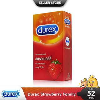 ภาพหน้าปกสินค้าDurex Strawberry ถุงยางอนามัย กลิ่นหอมสตรอเบอร์รี่ ผิวเรียบ ขนาด 52.5 มม. บรรจุ 1 กล่อง (12 ชิ้น) ที่เกี่ยวข้อง