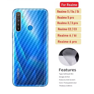 ฟิล์มกันรอยหลัง ฟิล์มเคฟล่า Realme8/C11 2021 Realme5/5s/5i Realme 5pro Realme6/6i/6pro Reame 3Pro C1 C2 C3 OPPO A16 A94