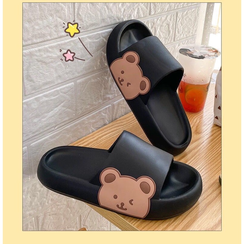 ภาพสินค้า(B-22) รองเท้าแตะสวม แฟชั่นเกาหลี รองเท้าลำลอง รูปหมีเท็ดดี้ด้านข้าง น่ารัก กันลื่น มี 2 สี มาใหม่ จากร้าน hihill1990 บน Shopee ภาพที่ 6