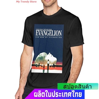 My Trendy Store อีวานเกเลียนเสื้อยืดกีฬา WEIYE End Of Evangelion Short Sleeve T Shirts For Men Black Evangelion Sports T