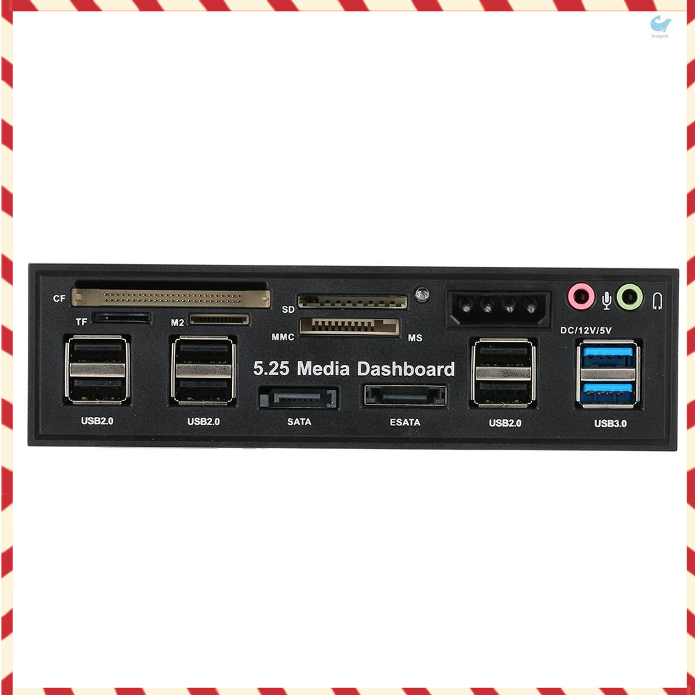 ภาพหน้าปกสินค้าH&G Multi-Function USB 3.0 Hub eSATA SATA Port Internal Card Reader PC Dashboard Media Front Panel Audio for SD MS CF TF M2 MMC Memory Cards Fits 5.25 จากร้าน homgeek.th บน Shopee