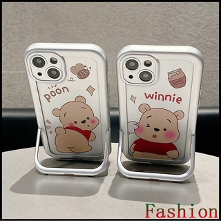 การ์ตูน หมีพูค้ะ เคสไอโฟน13【Bracket case】เคส compatible for Apple 11 เคสไอโฟนxs เคสไอโฟน12 เคสiPhonexr เคสi11 caseiPhone11promax เคสiPhone13 เคสi12 case iPhone 13 Pro max case Apple 13 เคสไอโฟน11