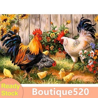 bou 50*40cm DIY Chicken Animal Pattern Stamped 11CT Full Embroidery Cross Stitch Kits