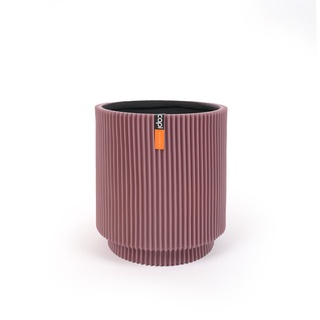 BGVDP 314 Vase Cylinder Groove Dusty pink (Size: D 19 x H 21 cm) - กระถางต้นไม้ Modern แบรนด์ Capi Europe