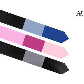 ANGELINO RUFOLO Necktie(NTS-กฟ.001) เนคไทผ้าไหมทออิตาลี่คุณภาพเยี่ยม ดีไซน์ Triple Shade สีกรมท่า/ชมพู/ดำ