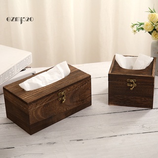 【AG】Wooden Tissue Box Paper Napkin Holder Dispenser Case Bathroom Office Desk Decor