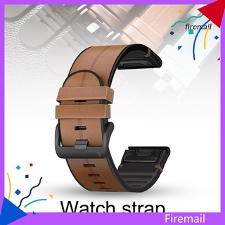 firemail Watch Band Quick Release Replacement 22/26mm Faux Leather Wristband Strap for Garmin 5/6/5X/6X/945