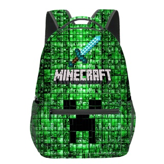 กระเป๋าเป้สะพายหลัง กระเป๋านักเรียน พิมพ์ลายการ์ตูน Minecraft 3 มิติ สําหรับวัยรุ่น เด็กนักเรียน ทุกเพศ