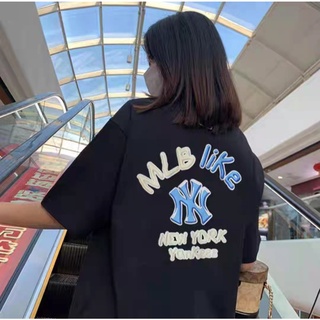 MLB (พร้อมส่ง) เสื้อยืด MLB LIKE TUBE SERIES OVERSIZED เสื้อยืดพิมพ์ลาย เสื้อยืดผ้าคอตตอนแท้ ของแท้💯%