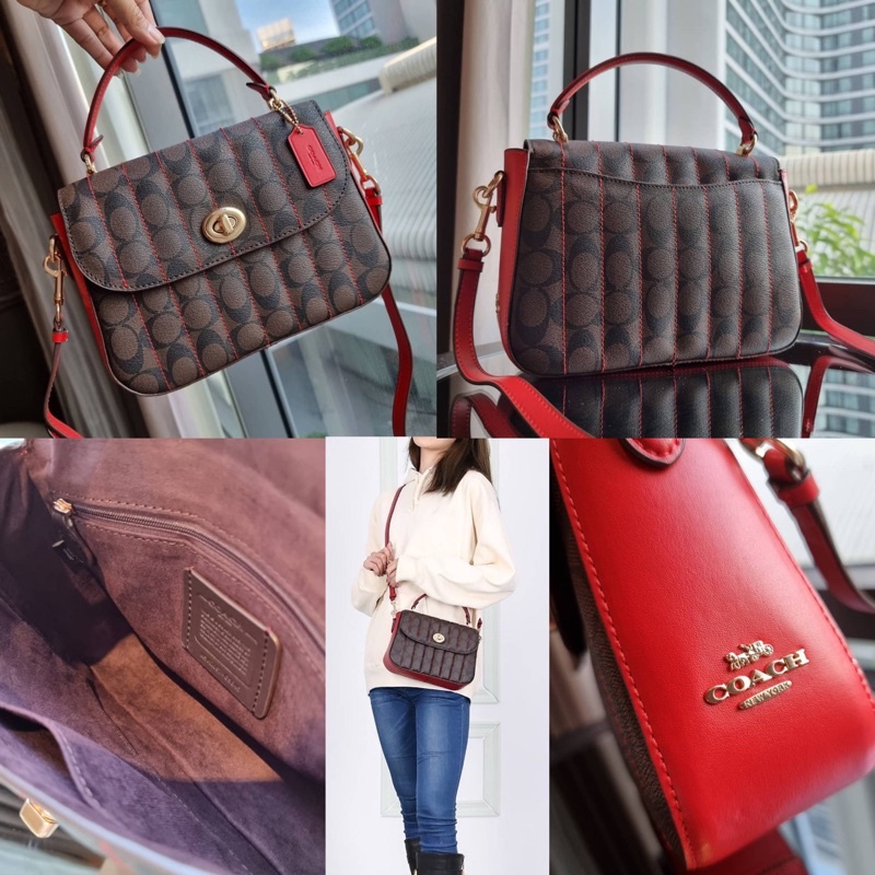 COACH C5645 MARLIE TOP HANDLE SATCHEL IN SIGNATURE CANVAS WITH QUILTING Shopee Thailand