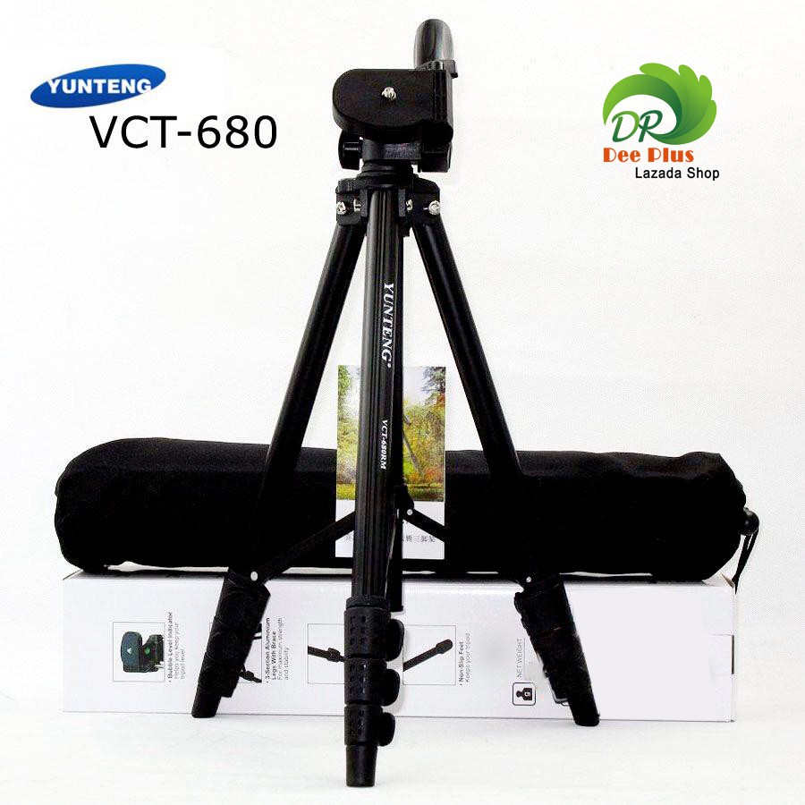 yunteng-ขาตั้งกล้อง-รุ่น-yunteng-vct-680-สีดำ-แถมตัวหนีบมีอถือยึดได้สูงสุด105mm-ส่วนสูง-145ซม