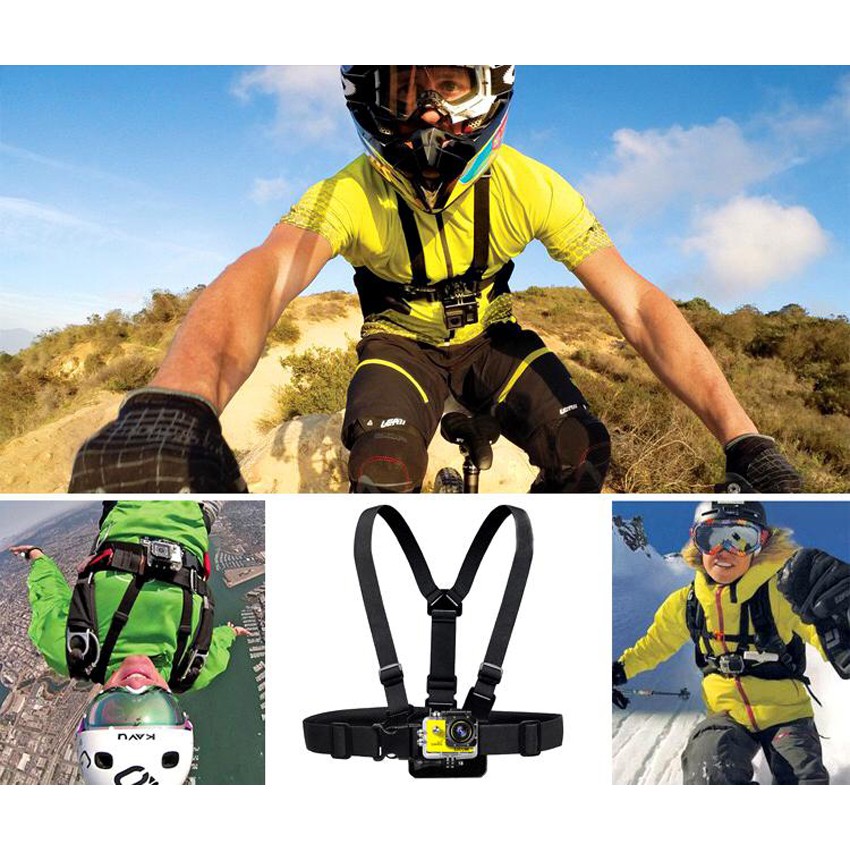 สายคาดอกพร้อมอุปกรณ์ GoPro Chest Strap Belt Body Tripod Harness Mount ...