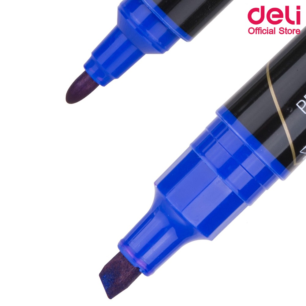 deli-s555-dry-permanent-marker-ปากกามาร์คเกอร์-2-หัว-ปลอดสารพิษ-ขนาดหัว-2-0mm-แพ็ค-1-แท่ง-ปากกา-อุปกรณ์สำนักงาน-เมจิก