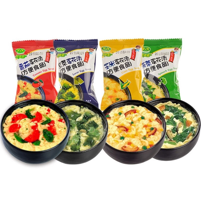ซุปสำเร็จรูป ซุปผักโขม ซุปไข่มะเขือเทศ ซุปไข่สาหร่าย 蛋花汤 เหมาะสำหรับเด็ก อาหารเช้า มีคุณค่าทางอาหาร